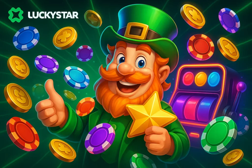 Lucky Star India bonus types: welcome, UPI cashback, and Diwali-themed free spins banner