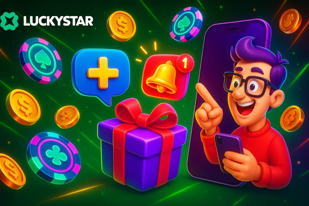 Lucky Star India app with push bonus alert for ₹200 UPI offer and Aviator crash round notification