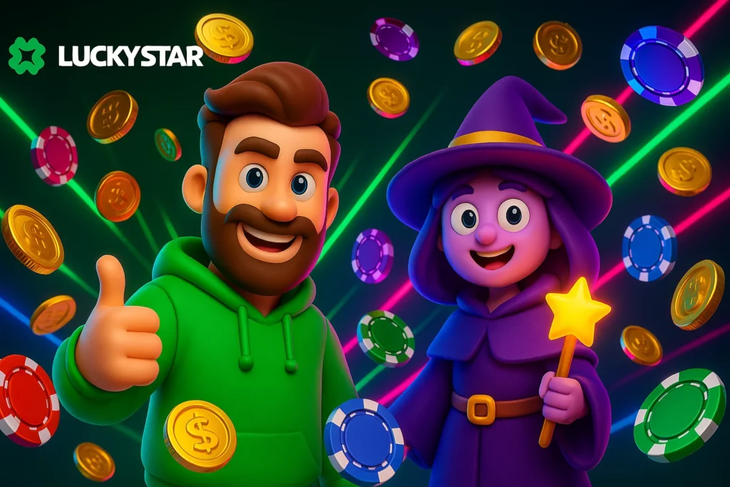 List of login methods for Lucky Star India including mobile OTP, fingerprint icon, and INR lock icon